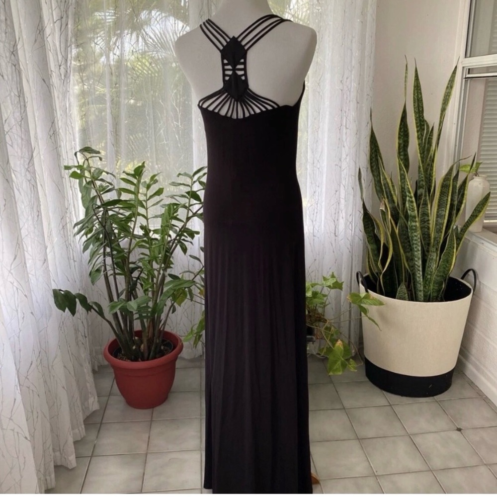 EUC Nicole Miller Black strappy Maxi Dress - Picture 3 of 7